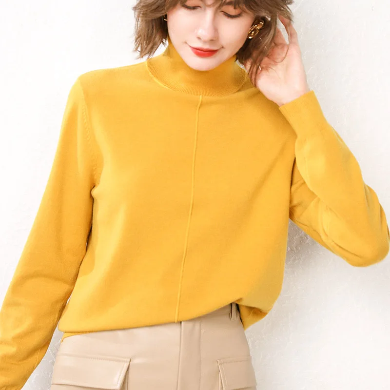Autumn and winter turtleneck sweater women's knit bottoming short cashmere ALKMENE 2019 new warmth slim sexy thickening | Женская