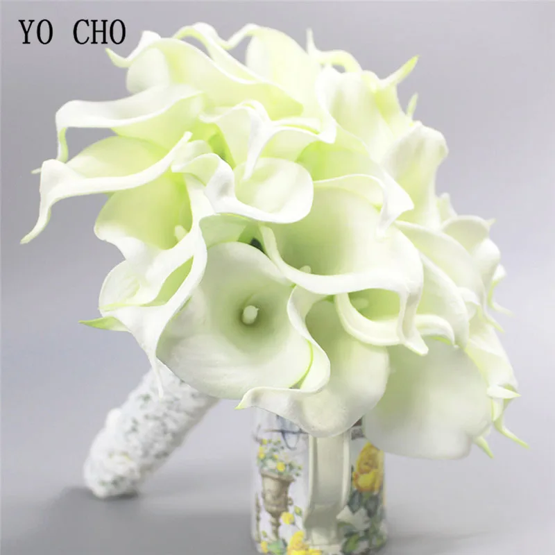 YO CHO уникальные поставки 30 шт. PU Calla Lily Свадебные стандартные Цветочные букеты для