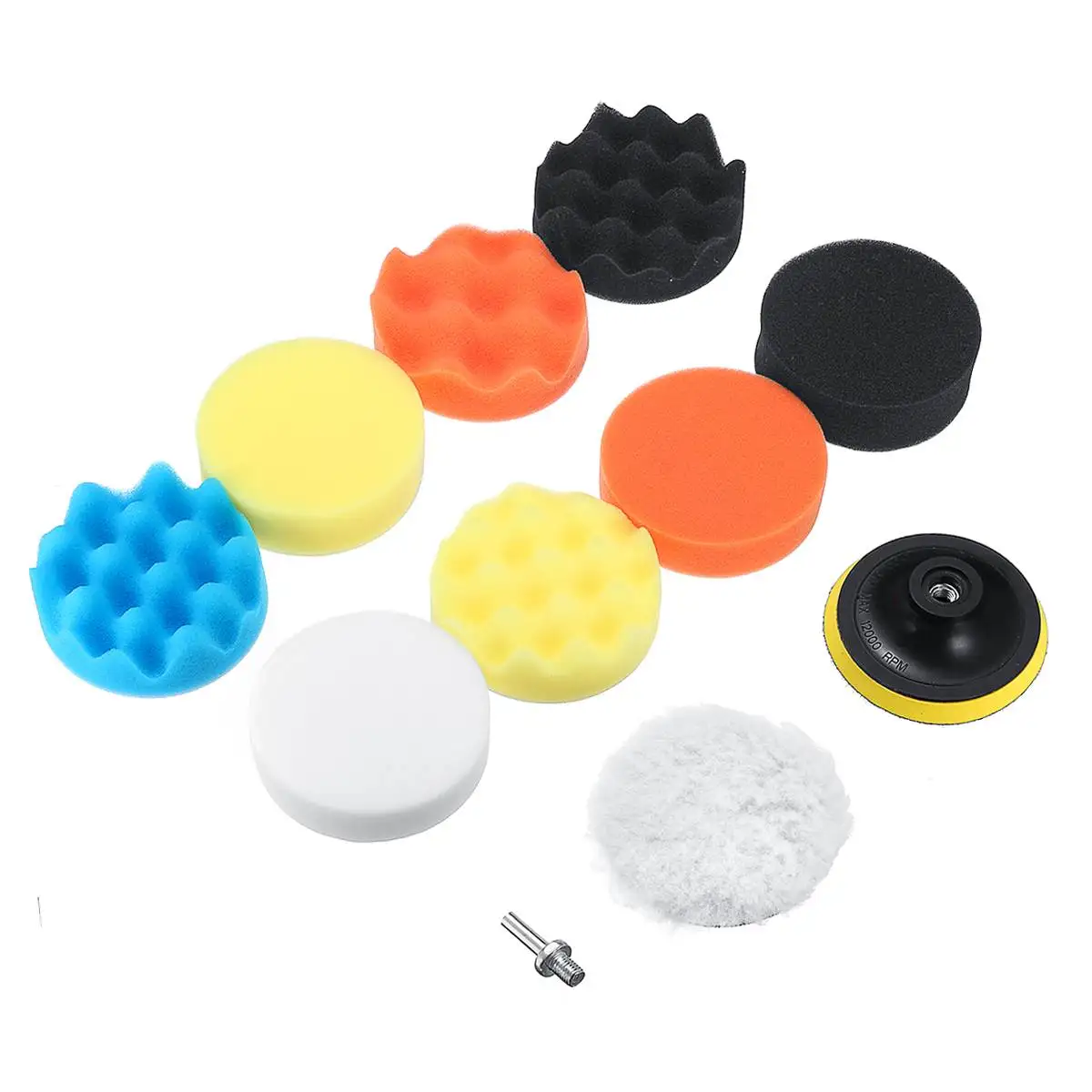 

11pcs 100mm/4 Gross Buffer Compound Waxing Polishing Wheel Tool Sponge Pad Drill Adapter Kit Set for Auto Car Polisher