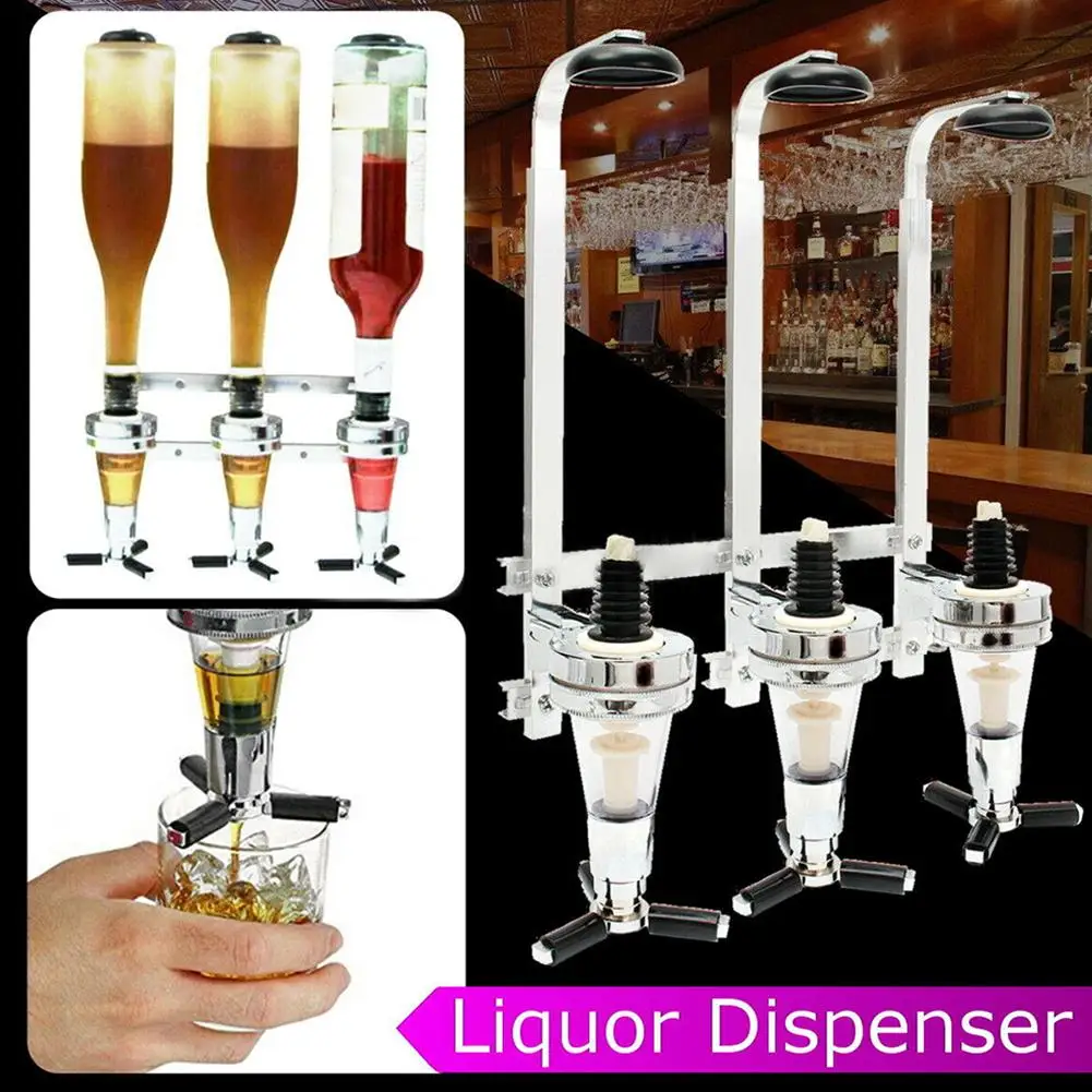 25/30/45ml Wall Mounted Bar Beer Dispenser Wine Liquor Drinks Pourer Dispenser Holder Bar Tool 3 Bottles Stand Machine Bar Games