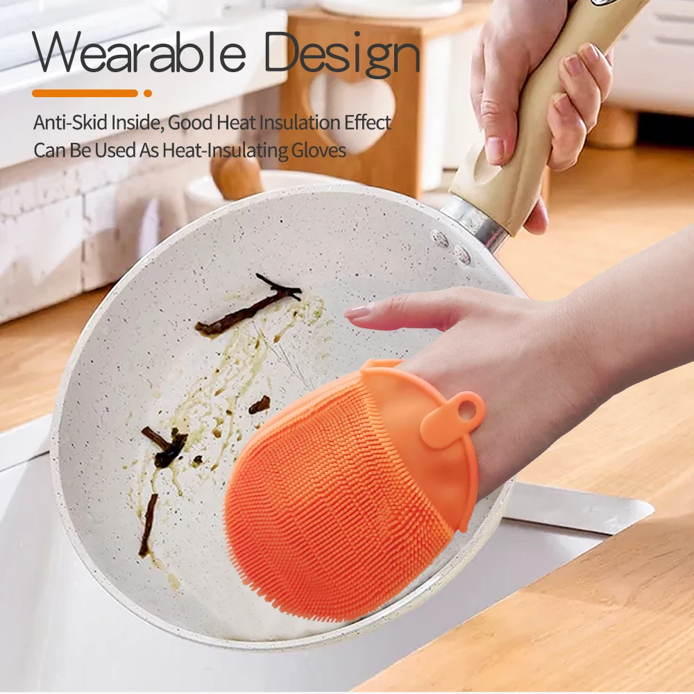 4 шт. силиконовые перчатки для мытья посуды | Дом и сад