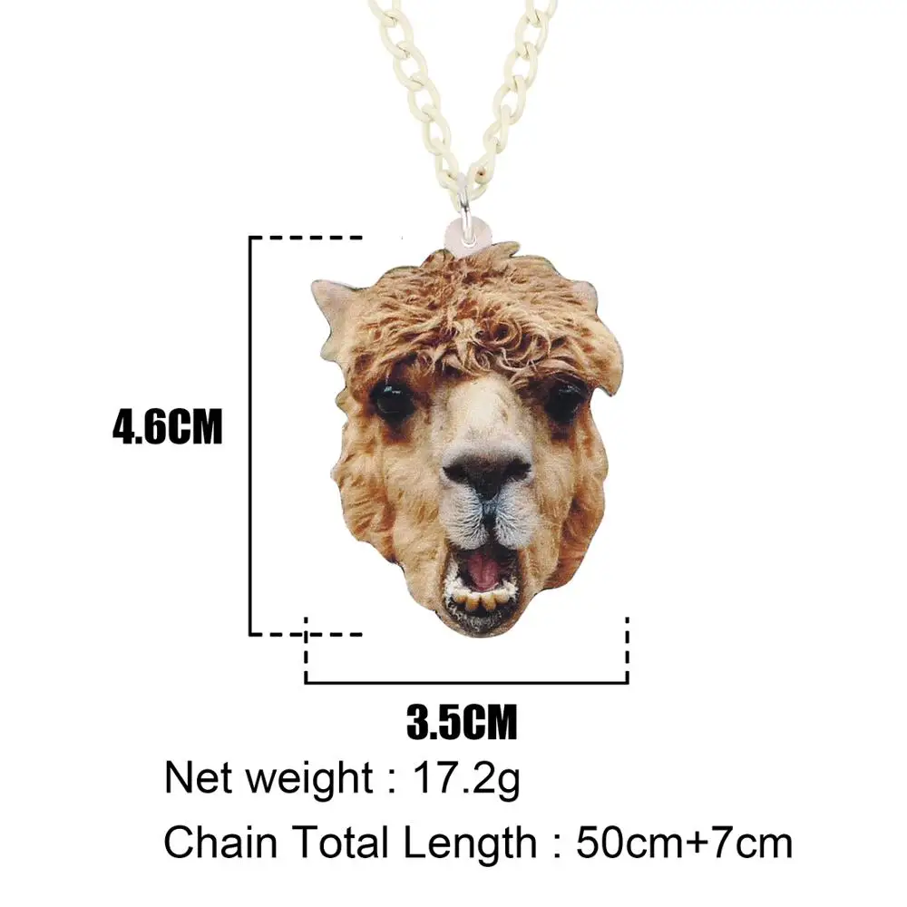 WEVENI акрил аниме Альпака верблюд ожерелье с подвеской в форме головы цепи