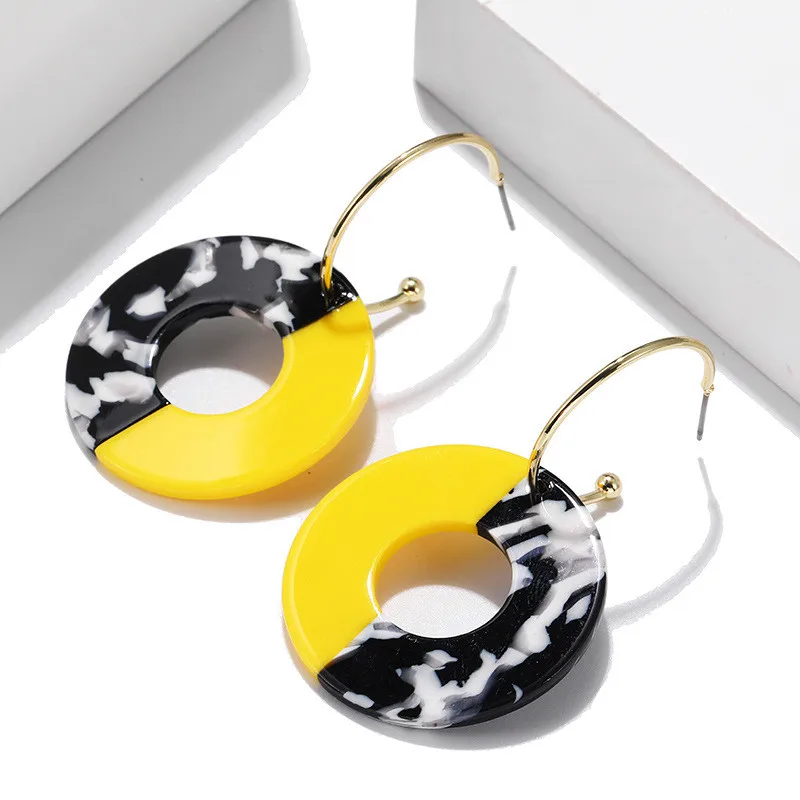 Laramoi большие круглые акриловые Женские Висячие серьги модные геометрические