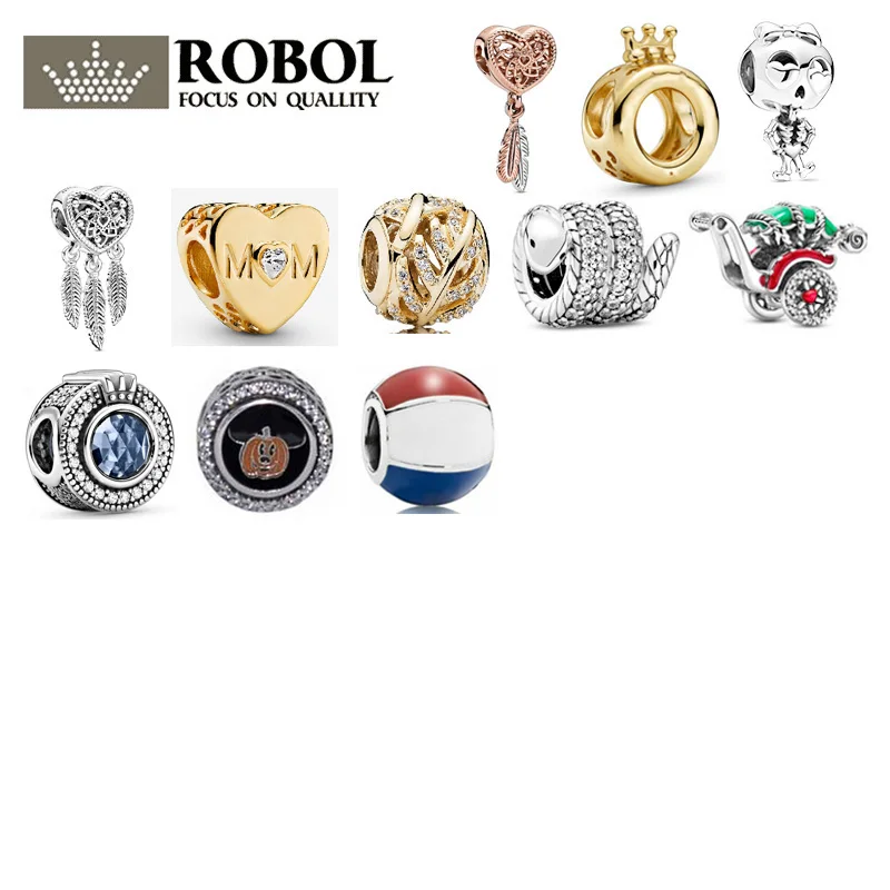 

Высокое качество оригинала 925 шариков шарма стерлингового серебра осень Новый стиль подходит для браслетов или бус своими руками, бесплатн...