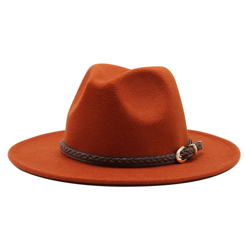 

New Wool Fedora Hat Hawkins Felt Cap Wide Brim Ladies Trilby Chapeu Feminino Hat Women Men Jazz Church Godfather Sombrero Caps