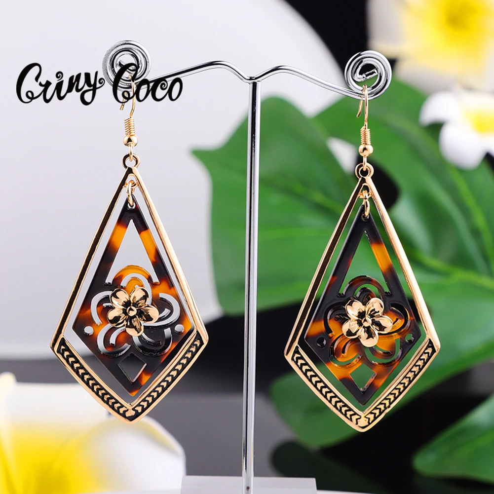 Cring Coco Acrylic Dangle Hanging Earrings Triangle Animal Turtle Modern Women's Jewelry Earring for Women 2021 | Украшения и