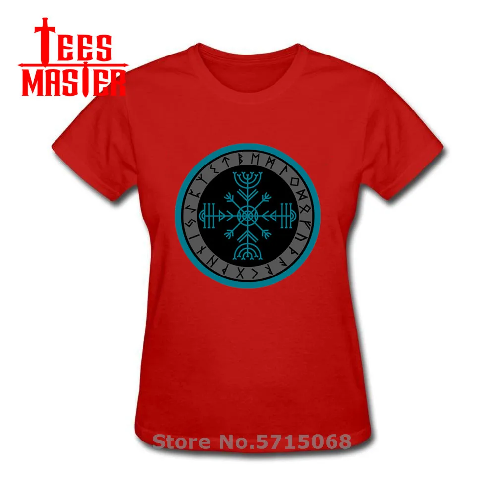 Руна викингов круг с Одина футболка древнескандинавского руны футболки в