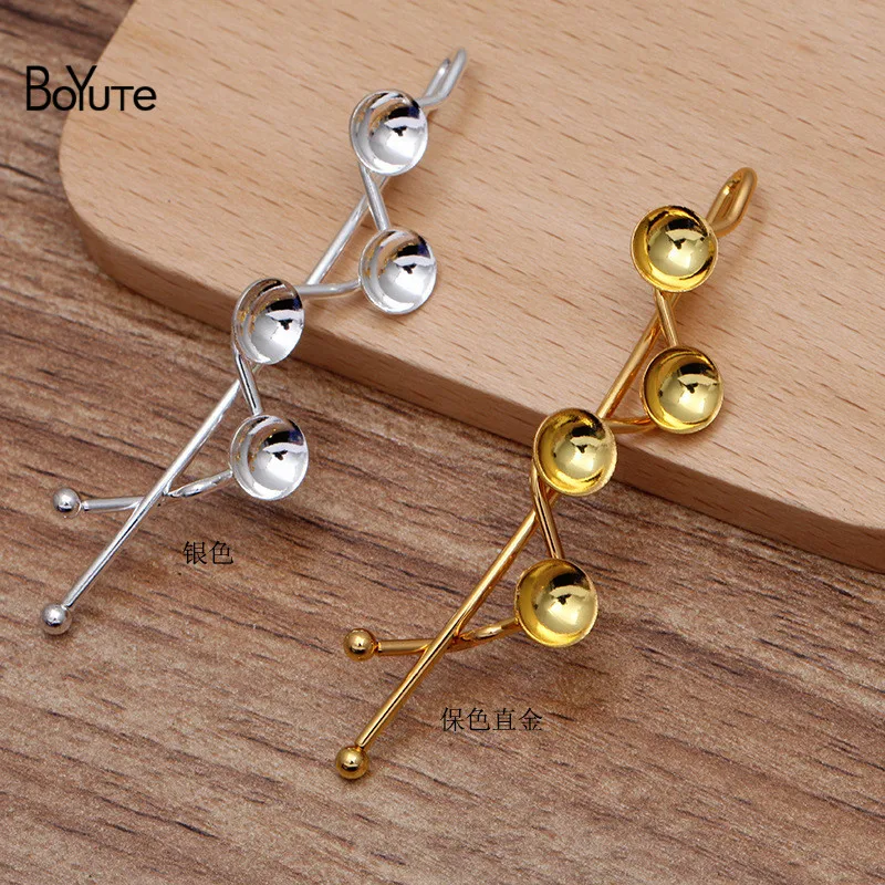 

BoYuTe (20 Pieces/Lot) 68*16*1.2MM W Shape Hairpin Welding 8MM Cup Base Diy Hair Accessories Materials Wholesale