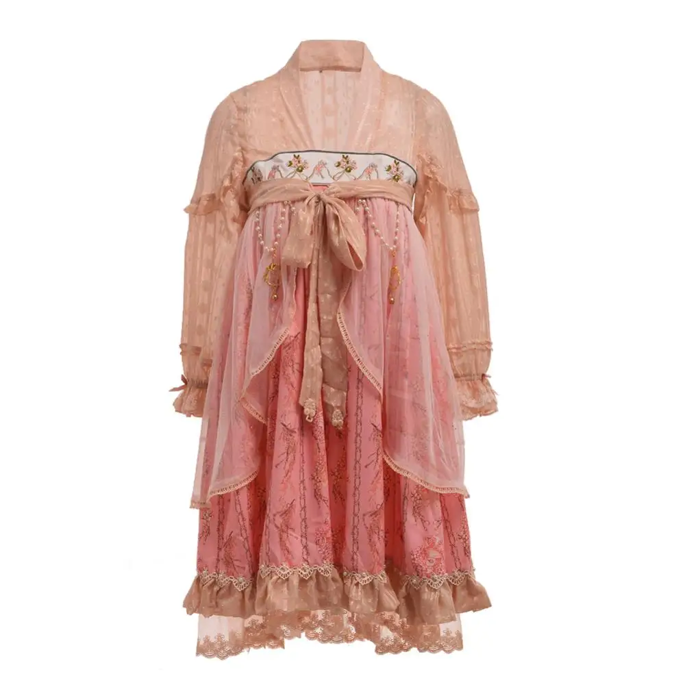 

Chinese Style Vintage Ruqun Dress Pink Lolita
