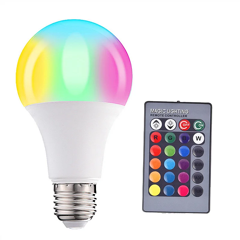 

E27 E26 B22 Smart Control Lamp RGBW Light Dimmable 3W 5W 10W 15W Led Lamp Colorful Changing Bulb Led White Decor Home
