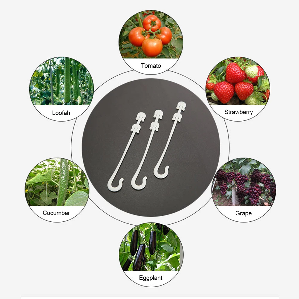 

50pcs Plastic Plant Clips Fruit Cherry Tomato Trellis Hook Garden Flower Vegetable Plant Support Fixed Clamps Decoration Tools