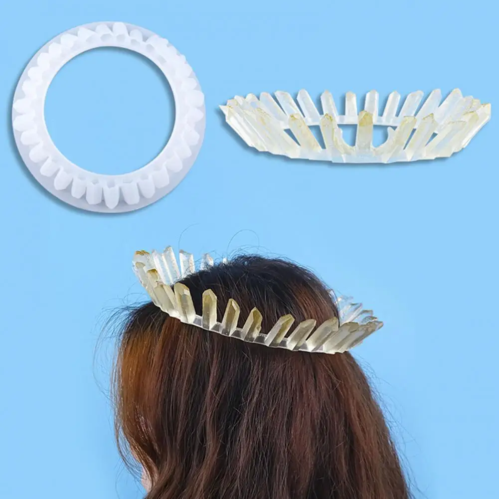 

Epoxy Crown Mold Silicone Manual Resin Epoxy Mirror DIY Crafts Mould Hair Decor