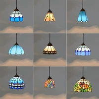 tiffany stained glass pendant lights vintage mediterranean style bedroom hanging lamp dining room kitchen home lighting fixtures