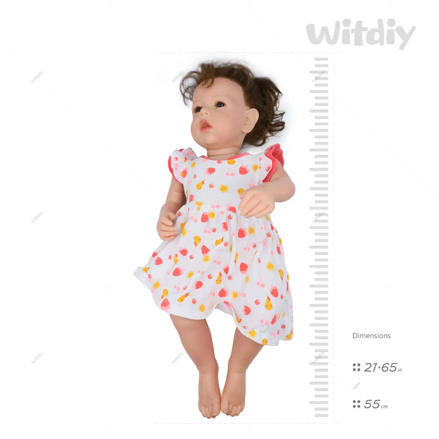 Кукла реборн Лиам 21 65 дюйма с юбкой в виде фруктов |