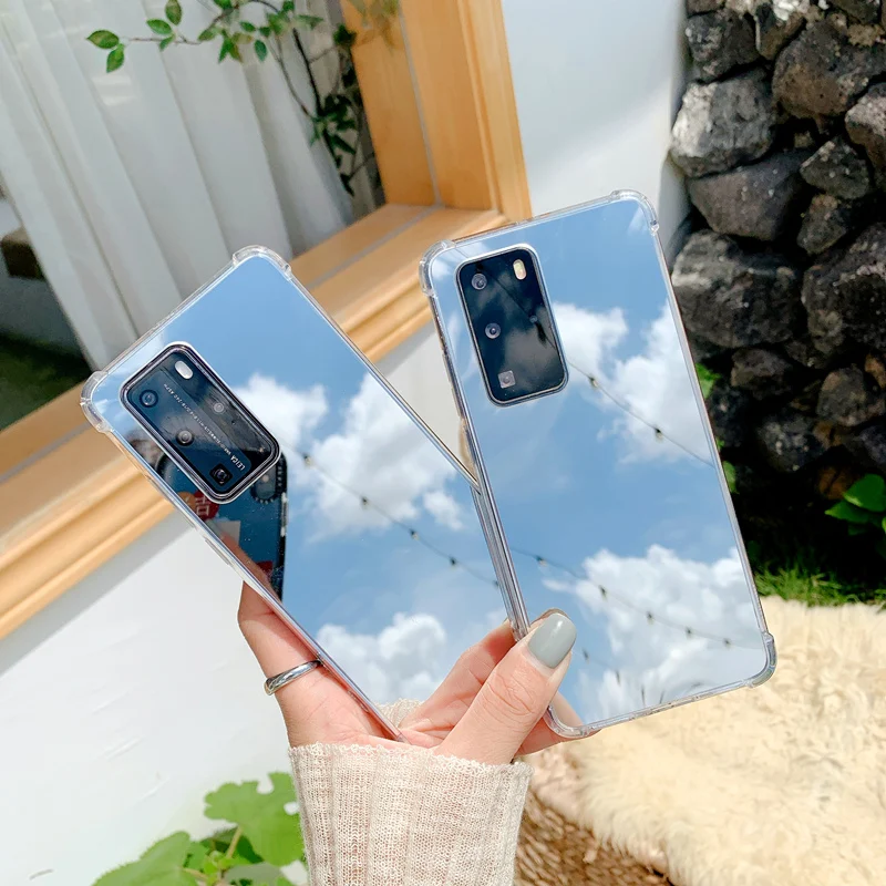 Противоударный зеркальный чехол для Huawei P40 P30 P50 Pro Mate 40 30 Nova 7 6 8SE Lite модные чехлы на