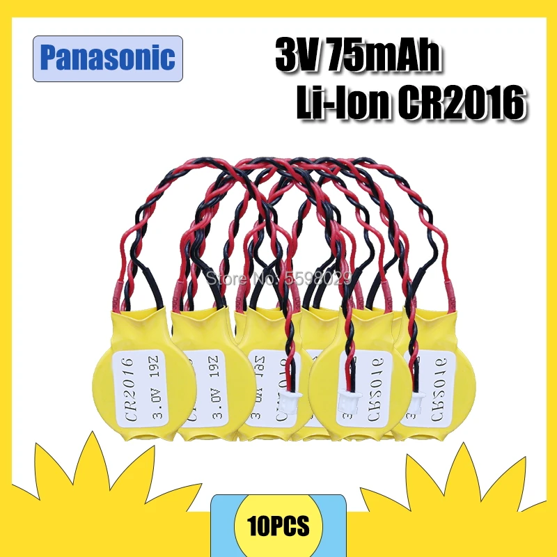10 шт. Panasonic оригинальный CR2016 3 в кнопочный аккумулятор с вилкой для ноутбука IBM