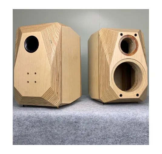 6.5'' / 8 '' inch multilayer solid wood splint empty speaker cabinet bookshelf speaker shell classic corner-cut type 2PCS