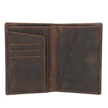 Luufan Vintage Genuine Leather Passport Card Holder RFID Credit Card Wallet Flight Ticket Holder Purse Men Male Checkbook Holder