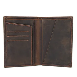 luufan vintage genuine leather passport card holder rfid credit card wallet flight ticket holder purse men male checkbook holder free global shipping