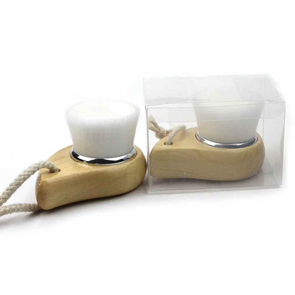 Мягкая щетка из мягкого волокна с деревянной/пластиковой ручкой для лица чистки