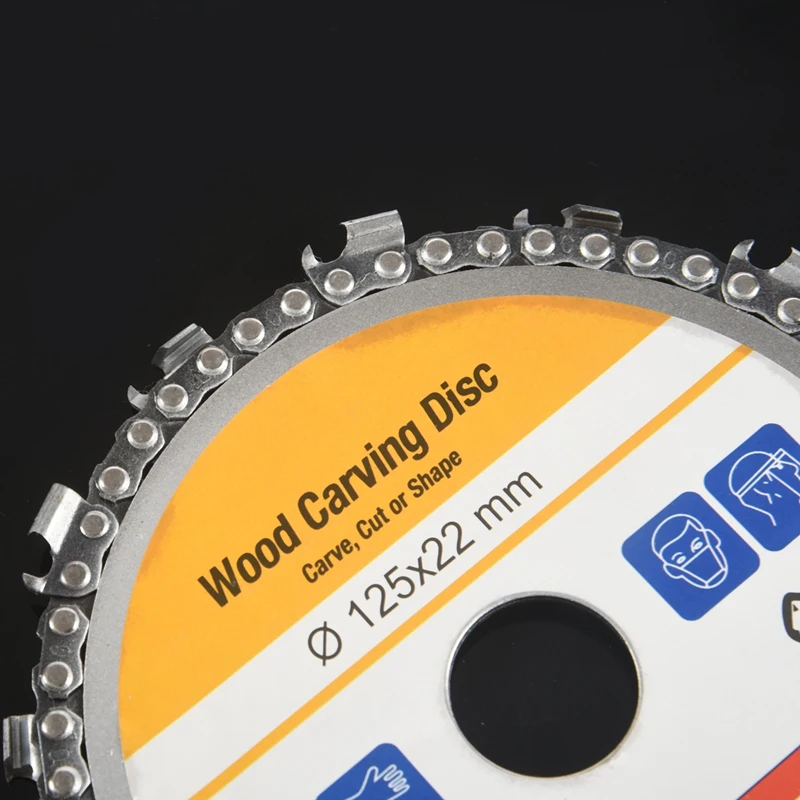 

5 Inch Chain Grinder Chain Saws Disc Woodworking Chain Plate Tool 5 Inch Multi-Functional Wood Carving Disc Angle Grinding Tool