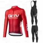 Красные GCN 2021 мужские велосипедные Джерси с длинным рукавом, комплекты одежды для горного велосипеда, одежда для велоспорта, Мужская велосипедная одежда, триатлоновые комбинезоны