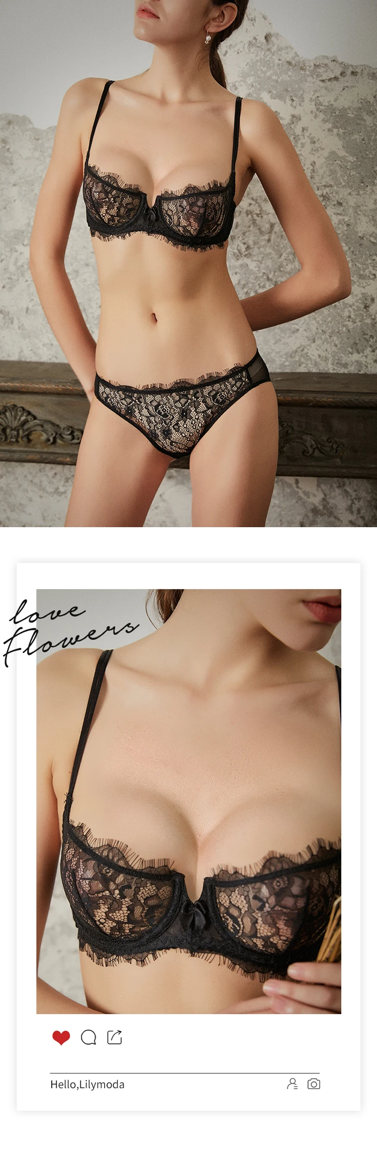 LILYMODA бюстгальтер Беспроводной спортивный бюстгальтер для девочек переходного возраста от Для женщин белье BH вышитая прозрачная вкус кружевной сексуальный бюстгальтер пуш-ап бюстгальтеры пояс нижнее белье