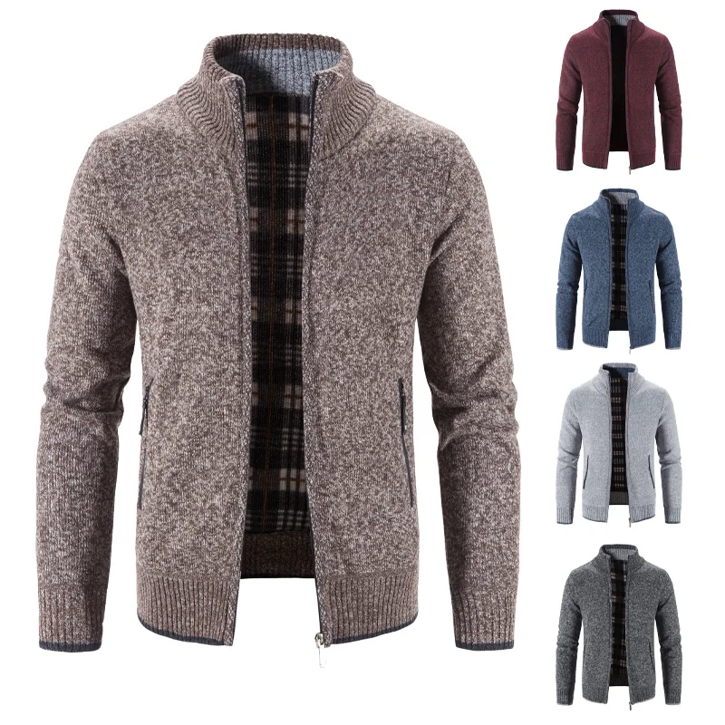 Men's Cardigan Autumn/winter Overcoat Casual Warm wool Sweater Coat  Knit Turtleneck Zip Up Blazer Jumper Hombre Jacket