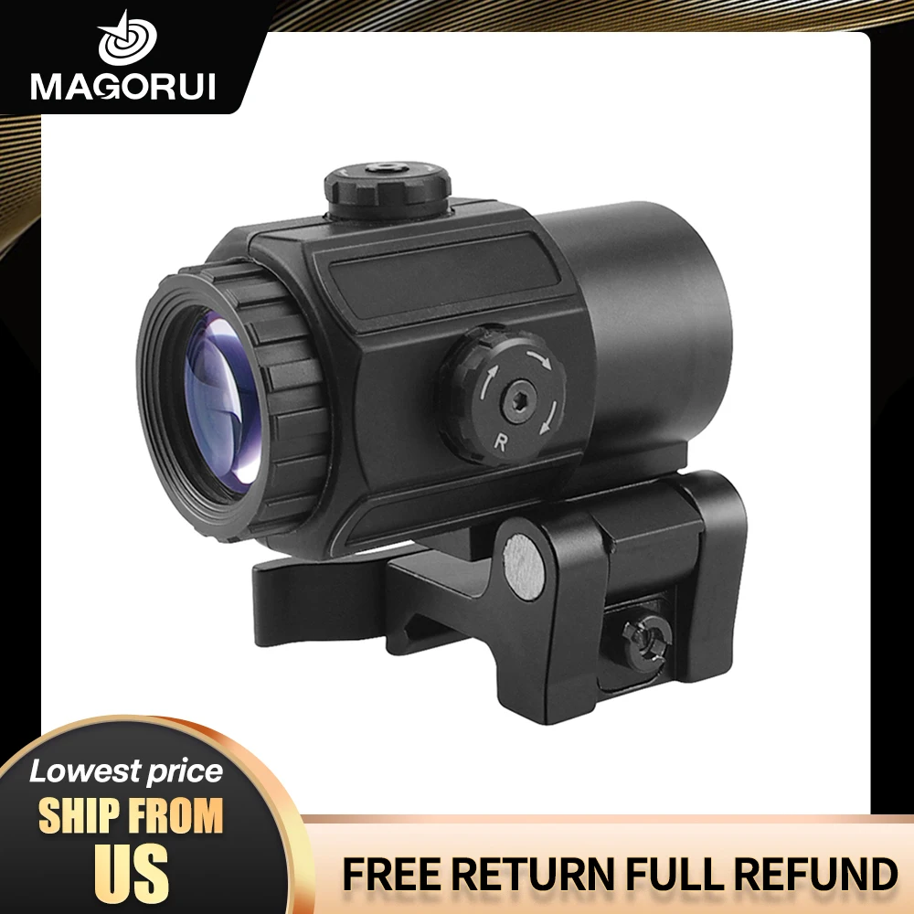 

Magorui Red Dot Laser G43 3x Magnifier Scope Sight with Switch to Side STS QD Mount Fit for 20mm rail Rifle Gun Tactical Hunting