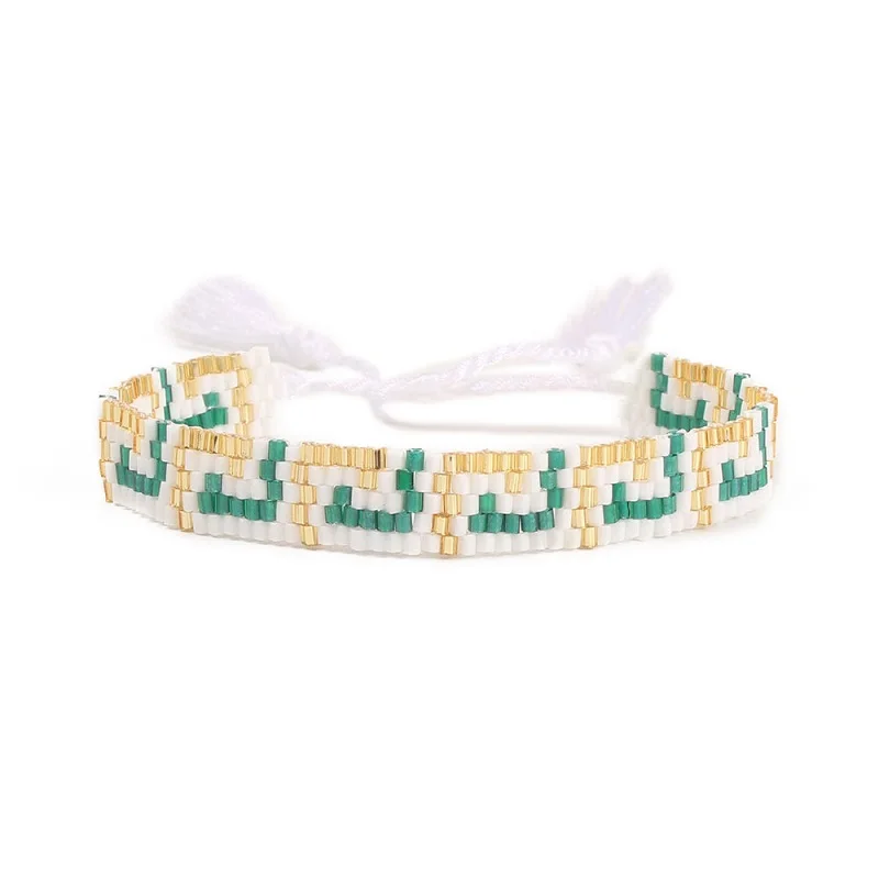 SHINUSBOHO с волнистым рисунком амулет pulseras Для мужчин Miyuki браслет Для женщин счастливый подарок Дружба Ювелирные изделия, на шнуровке, женские сапоги на шнуровке с бахромой; Сапоги браслет - Окраска металла: M-B0412-A