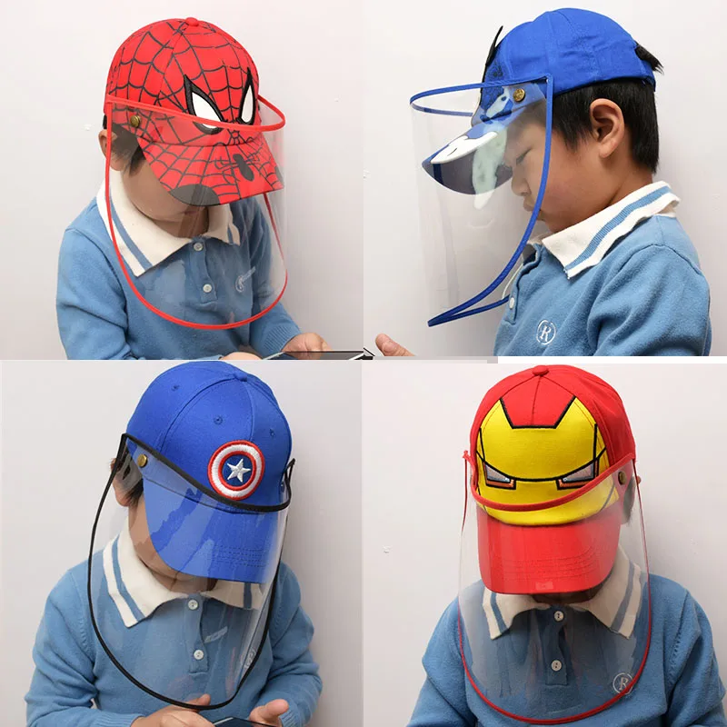 Summer Kids Hat Mask For Anti Virus Face Shield Spitting Protective Facial Transparent Boy Girl Fashionable Hats | Спорт и