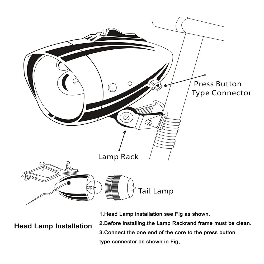 Моторизованная велосипедная задняя фара генератор трения набор фонасветильник