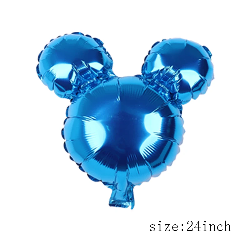 SP010B08 blue 24inch mickey aluminum foil balloons 1pc mickey minnie mouse head helium globos baby shower birthday theme party decoration ball - Цвет: SP010B08 blue