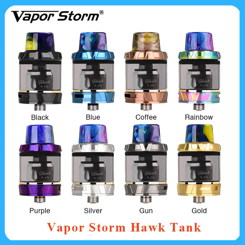 Оригинальный Vapor Storm Hawk Tank 2 мл атомайзер 0.2ом катушка Топ заправка электронная