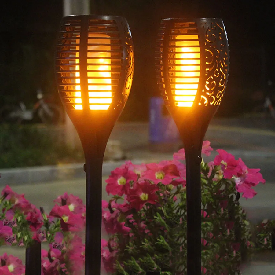 

BEIAIDI 51/72/96 LEDS Solar Flickering Flame Lamp Outdoor Garden Landscape Pathway LED Spotlight Solar Flame Torch Lawn Light