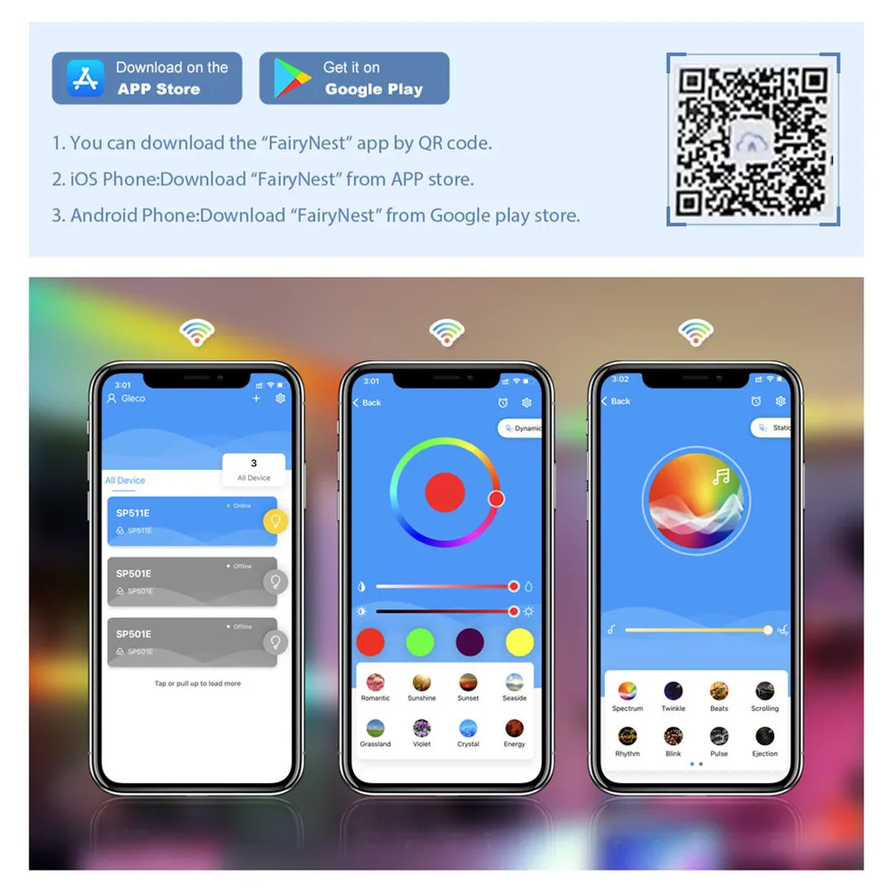 Фото Светодиодная лента WS2811 1-5 м SP511E с Wi-Fi управлением, набор светодиодных лент Dream color Pixel, 12 В адаптер для вечеринки Alexa Smart SPI Voice APP №5