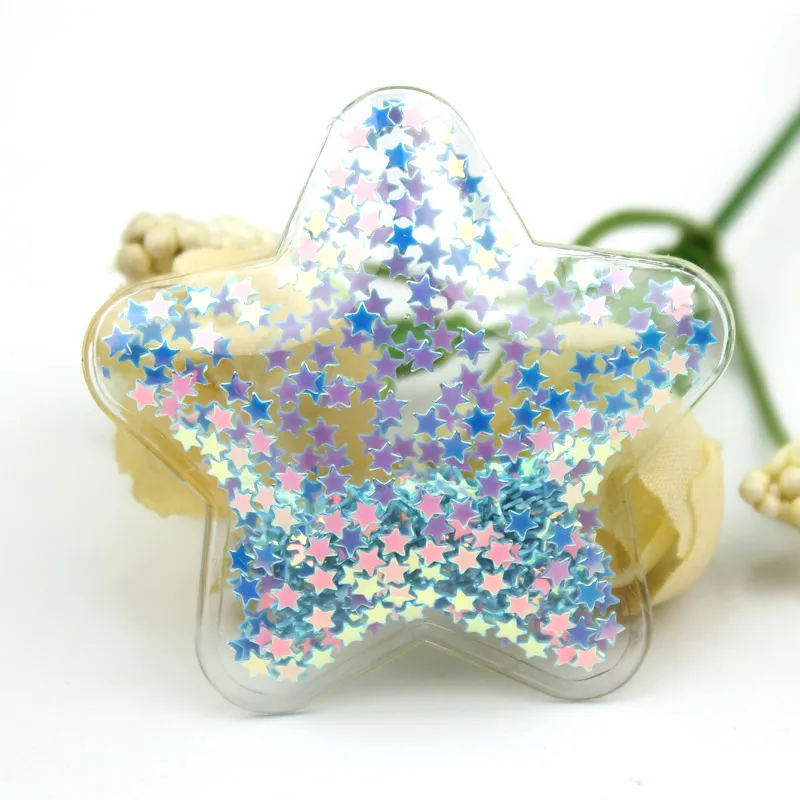 Star-Blue 10 шт. ПВХ Звезда Корона Микки Прозрачный Bling bling Сердце течет аппликации для детей BB клип и DIY головные уборы аксессуары - Цвет: Star-Blue