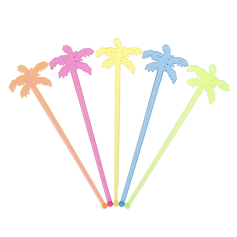 50 шт. кокосовое дерево Коктейльные Палочки с мордочкой мешалка для напитков кофе
