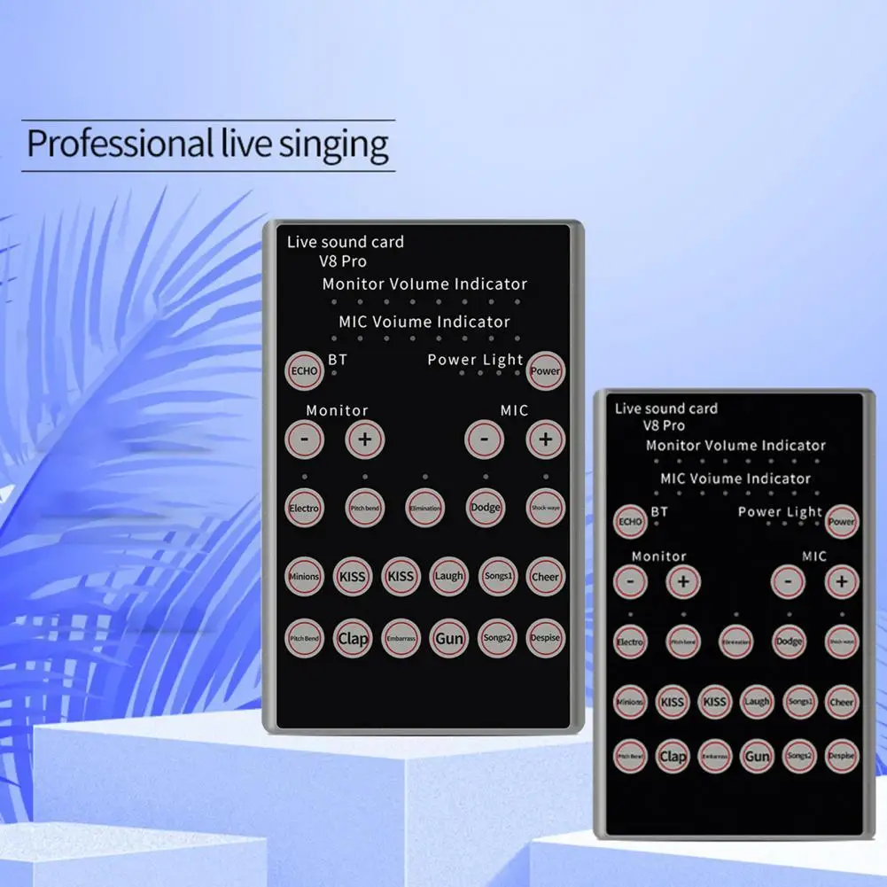 

Compact Convenient Live Broadcast Bluetooth Sound Card Silver Gray Live Broadcast Sound Card Long Lifespan for Recording