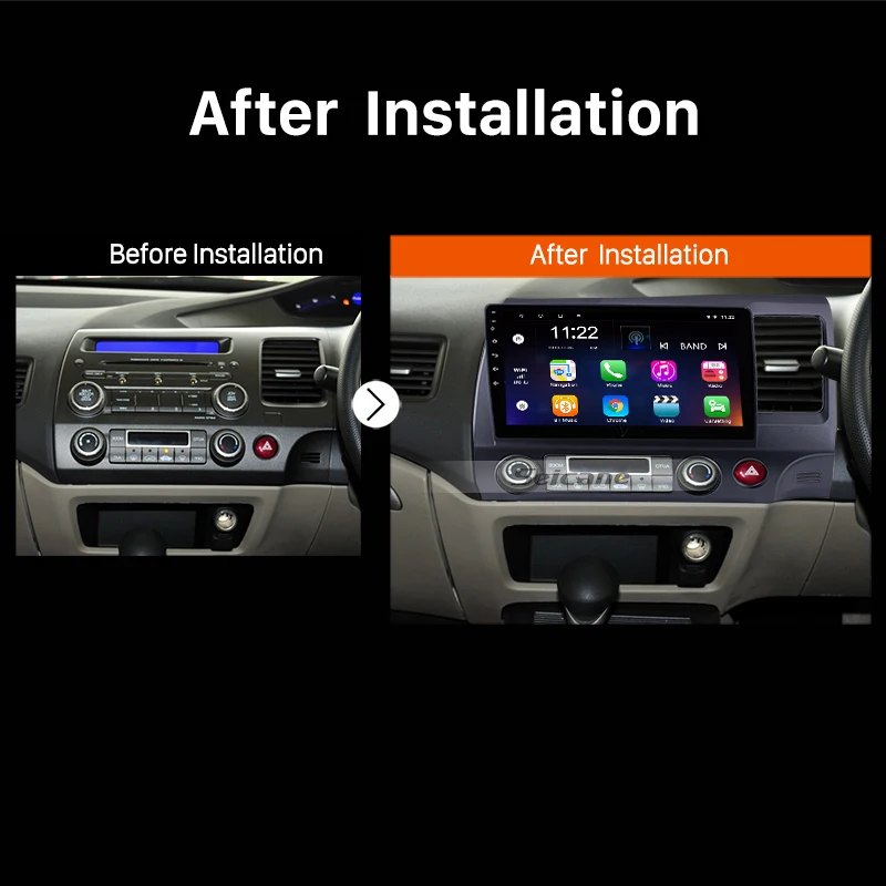 

Harfey Android 10.0 10.1inch car GPS Radio for 2006-2011 HONDA CIVIC Right Hand Drive DVR WIFI Bluetooth Car Multimedia Player