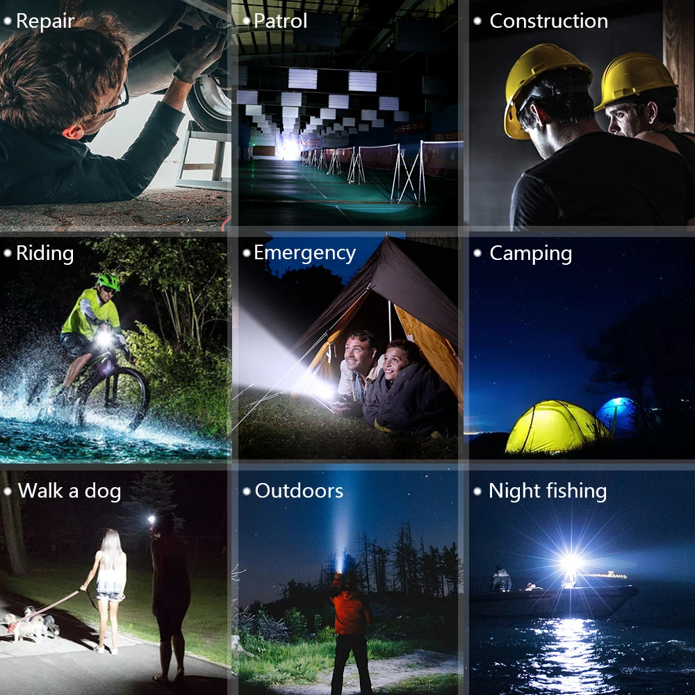 

Supfire HL51/HL52 LED Headlight 4 Modes Head Lamp Waterproof Super bright Best For Camping Fishing USB Rechargeable Headlamp