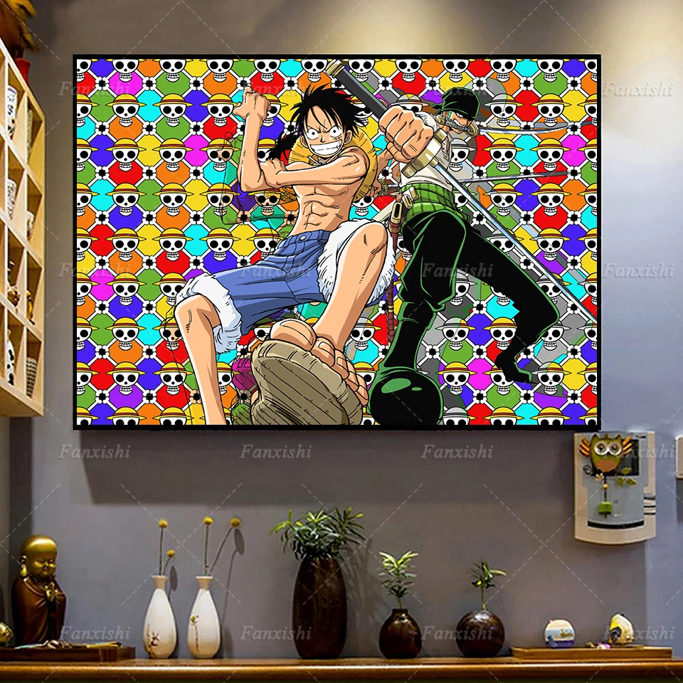 

Japanese Anime One Piece Luffy Canvas Poster Painting Home Bedroom Decor Cuadros Nordic Modern Living Room Decor Wall Art Prints