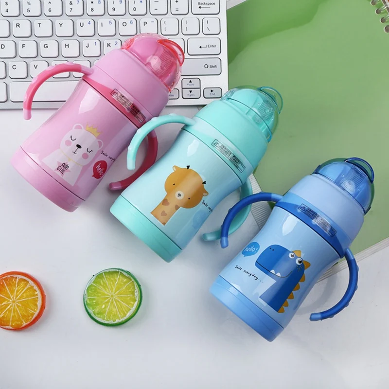 Детская чашка мультфильм школьная бутылка для питьевой воды соломка из