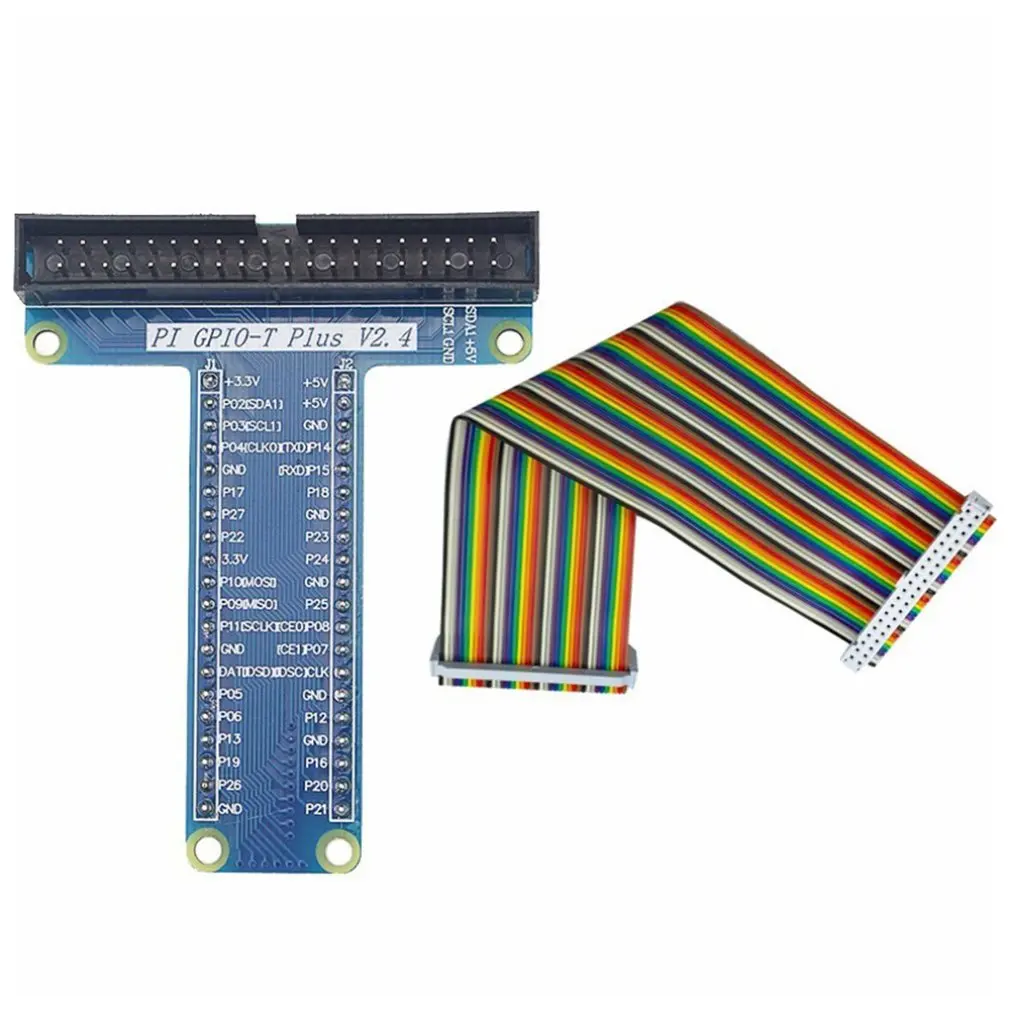 GPIO T тип модуль расширения плата адаптер с 40 Pin GPIO женский Радужный кабель для Raspberry Pi3/2 Модель B