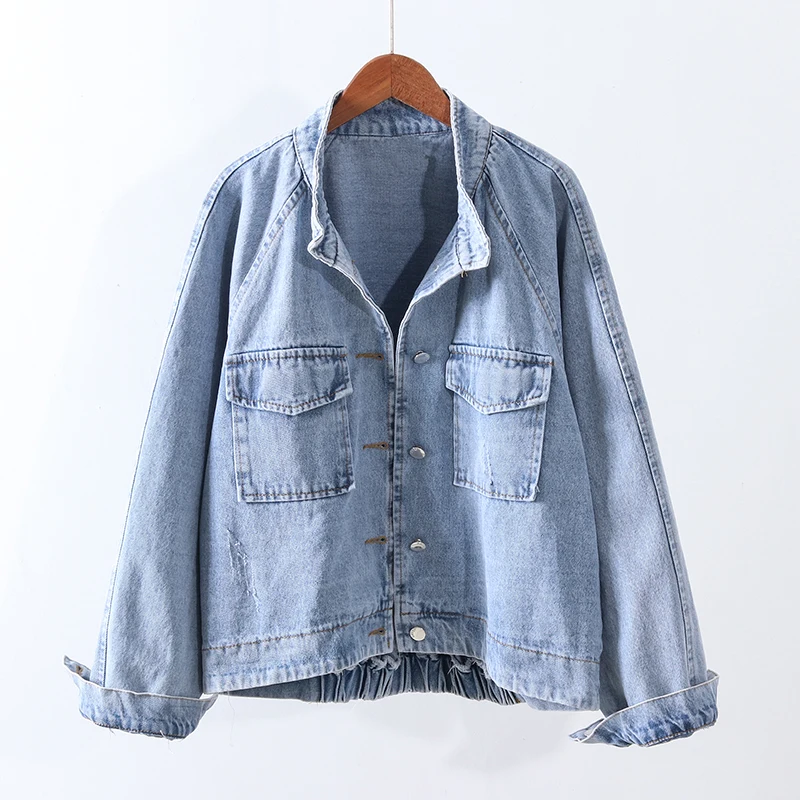 Корейская короткая джинсовая куртка Женская свободная Bf Студенческая 2020 Новинка