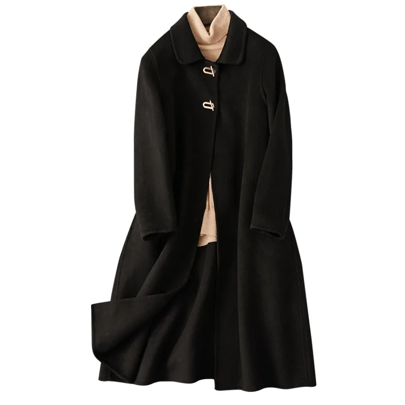 

Winter Coat Female Elegant 90 % Wool Coat Women Autumn Clothes 2019 Korean Cashmere Long Jacket Alpaca Outerwear 1910019