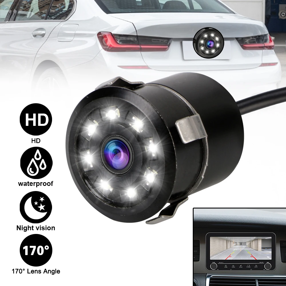 

Reversing For Car Night Vision 8 LED Parking Monitoring 170° Car Rear View Camera CCD Waterproof Wide Angle Backup Camera