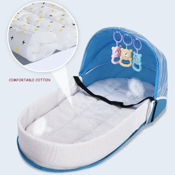 

New Fashion Multi-Function Foldable Portable Baby Bed Diaper Bag (Including Toys) Gray