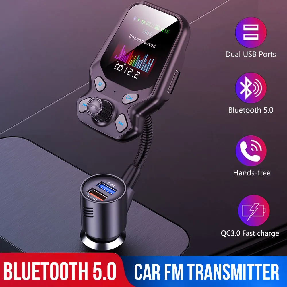 Fm передатчик модулятор Bluetooth Handsfree автомобильный комплект аудио mp3 плеер с двумя