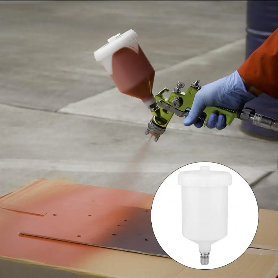 600 мл Краскораспылитель горшок воздушный гравитационный пластиковый контейнер